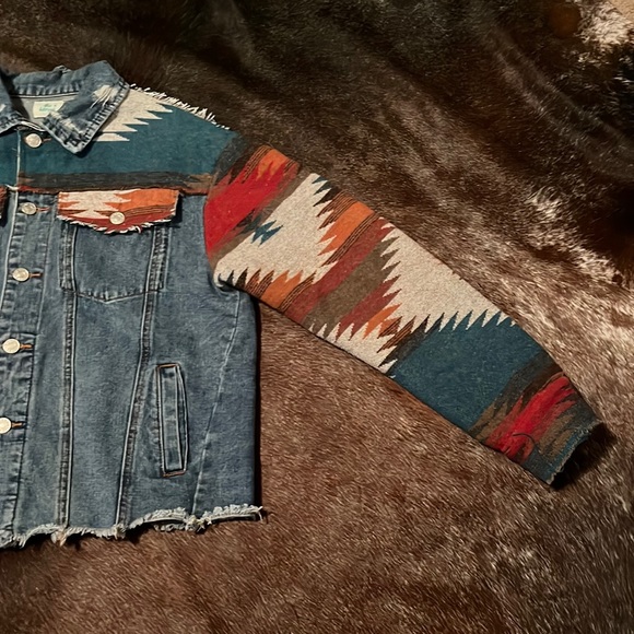 Denim Aztec Shacket - Picture 3 of 6